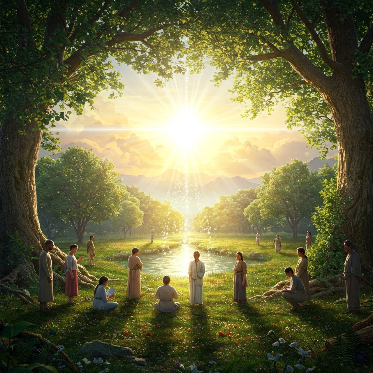 Ilustração digital sobre transição planetária gerada por IA